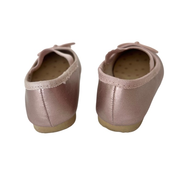 Cat & Jack Pink Blush Ballet Flats with Bow | Baby Girl Size 5 - Picture 7 of 8
